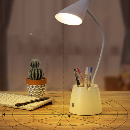 Lampe de bureau LED pliable avec porte-stylo rechargeable