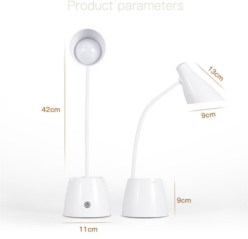 Lampe de bureau LED pliable avec porte-stylo rechargeable