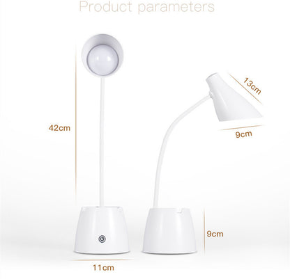 Lampe de bureau LED pliable avec porte-stylo rechargeable