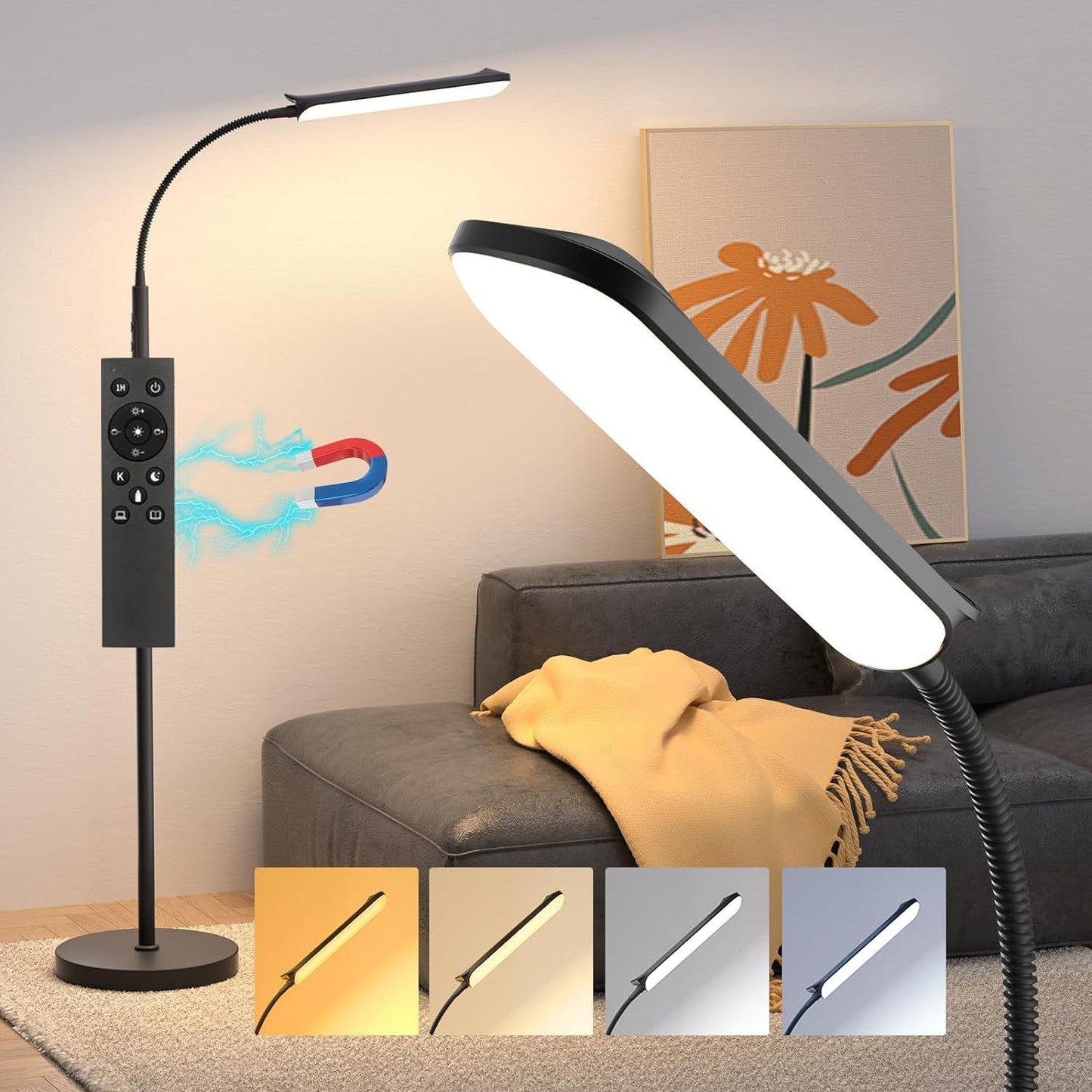 Lampe LED sol table télécommande