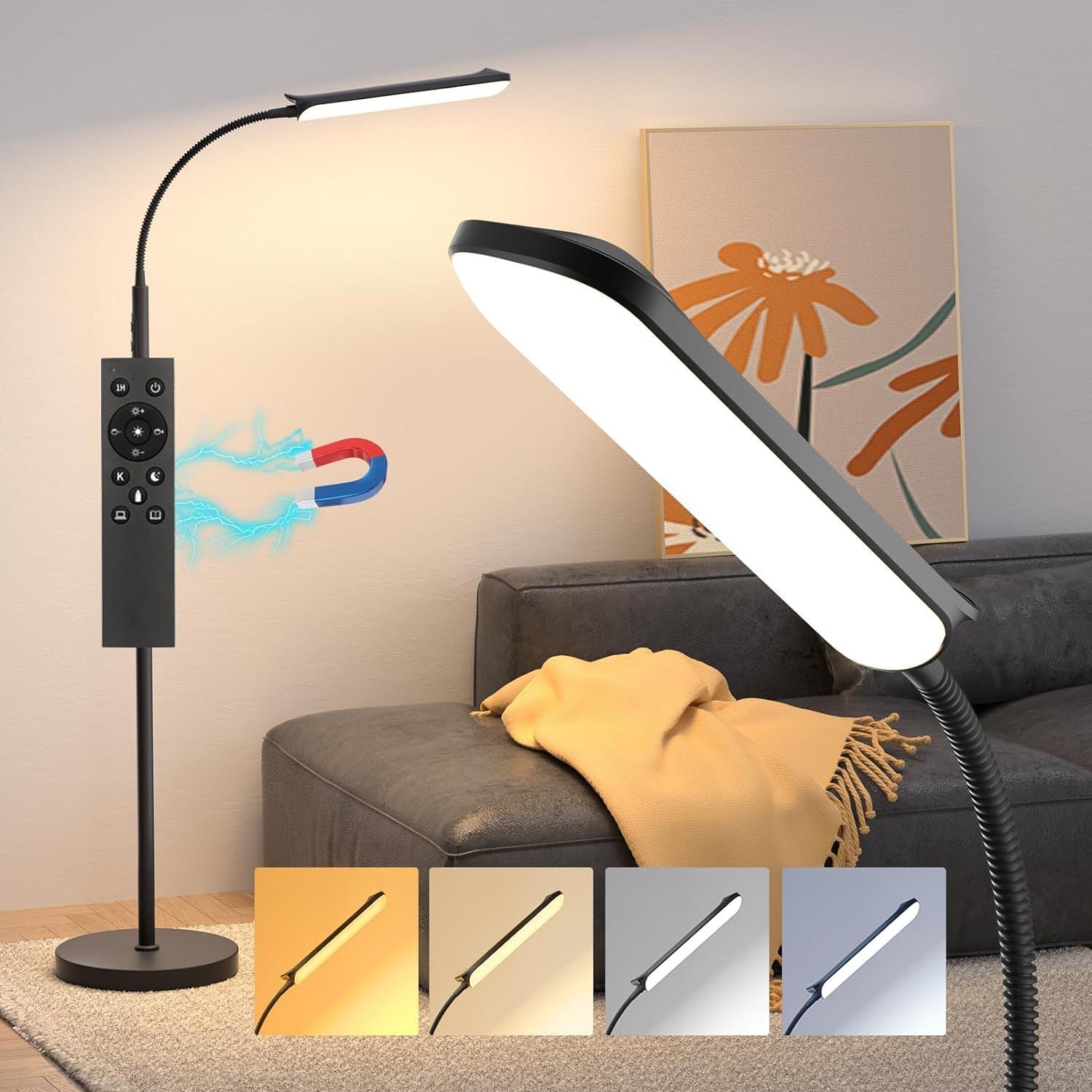 Lampe LED sol table télécommande