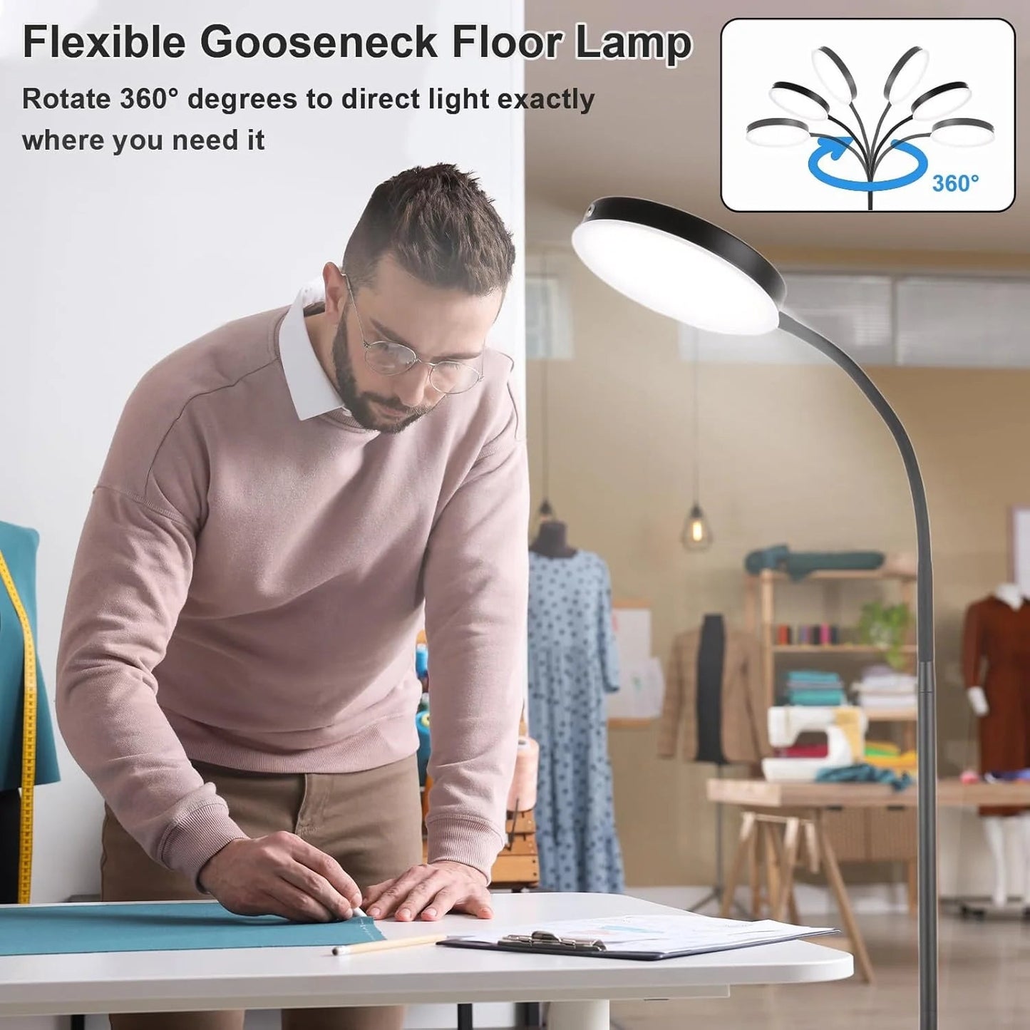 Lampadaire LED Flexible et Ajustable - Luminova