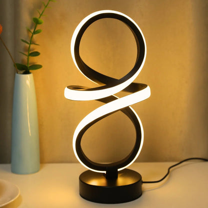 Lampe de Table LED Spirale Créative pour Déco Moderne