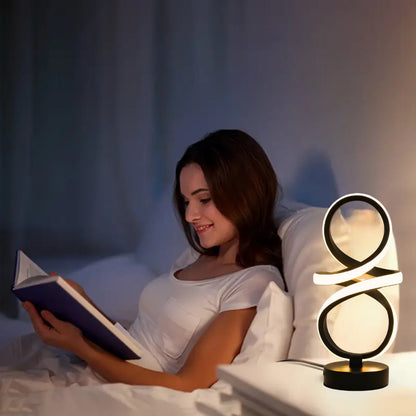 Lampe de Table LED Spirale Créative pour Déco Moderne