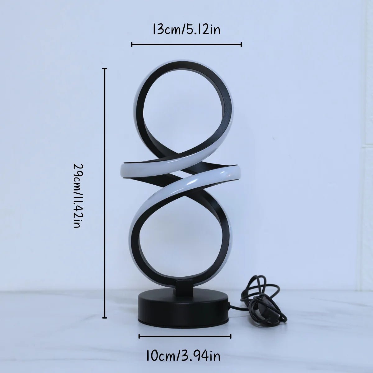 Lampe de Table LED Spirale Créative pour Déco Moderne