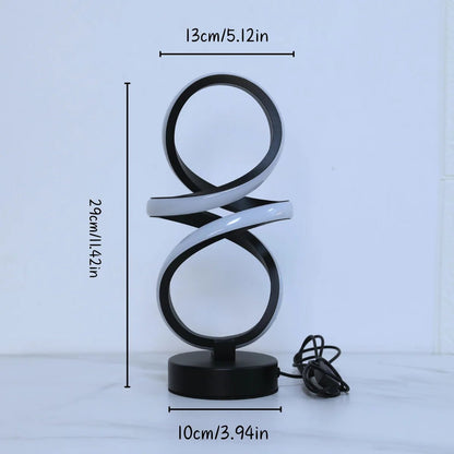 Lampe de Table LED Spirale Créative pour Déco Moderne